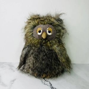 Jellycat Orlando Owl 10" Fuzzy Hair Sleepy Brown Grey Stuffed Animal Toy Plush